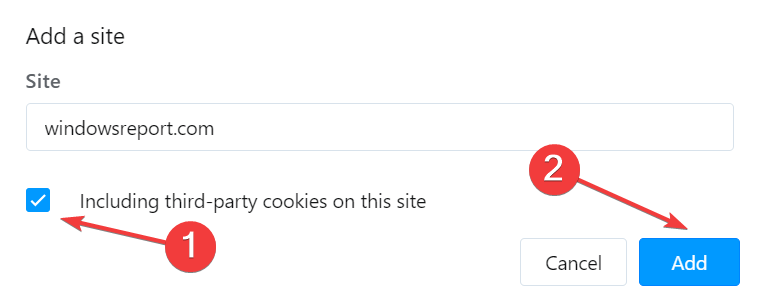ウェブサイトを許可