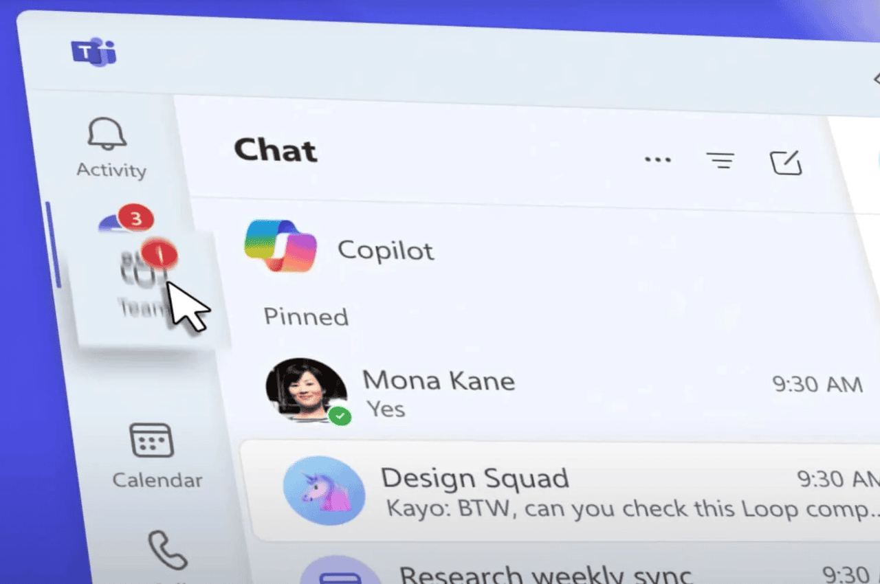 Microsoft Teams 채팅 기능 이미지