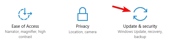 update & security settings app User profile won't load