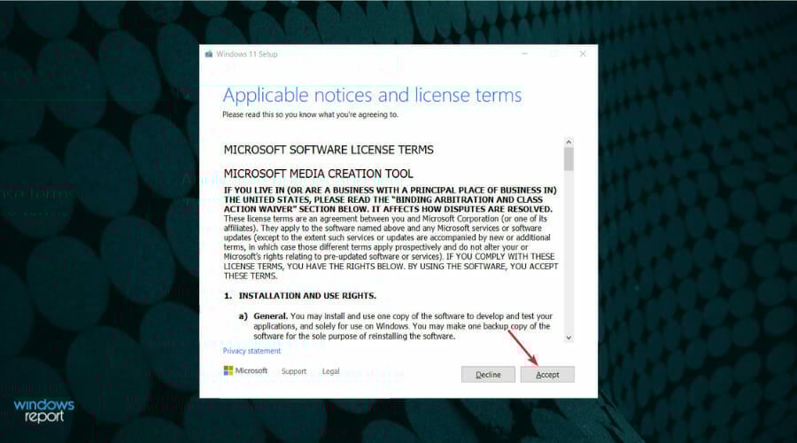 Aceptar términos de licencia