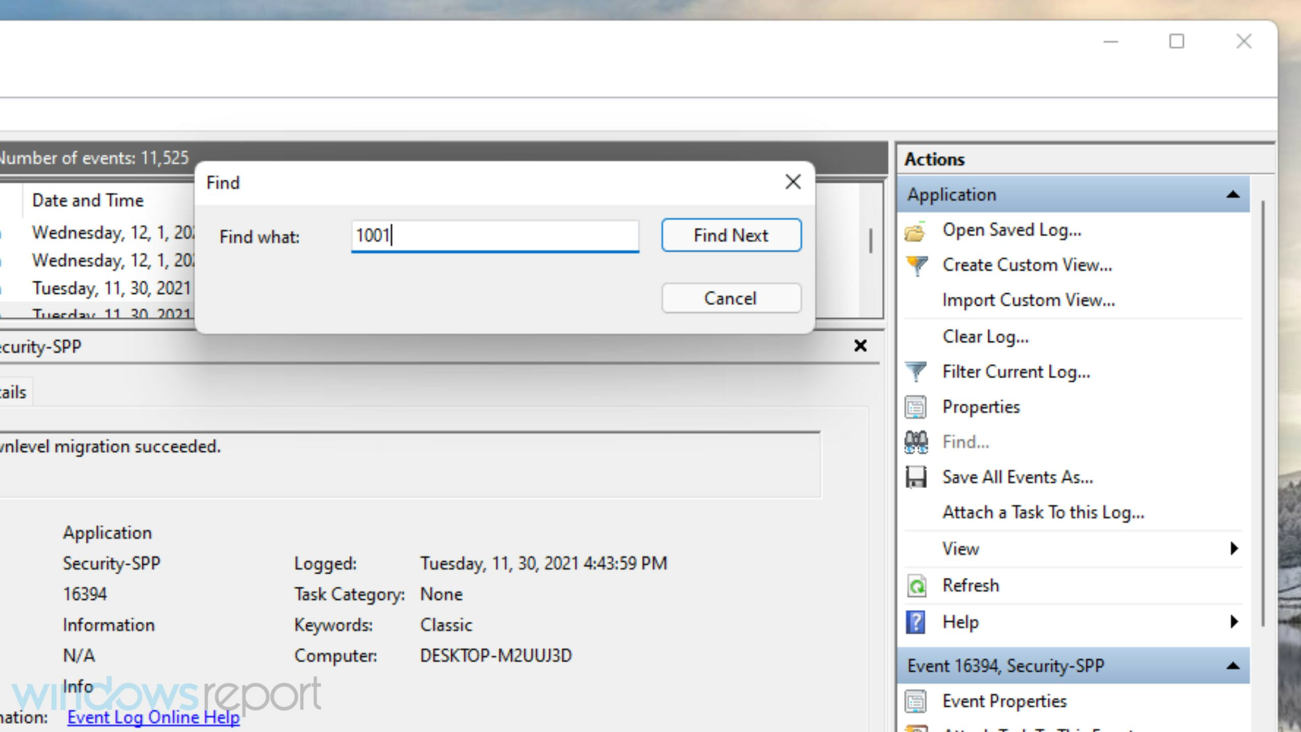 Окно Найти Windows Отчет об ошибке событие ID 1001