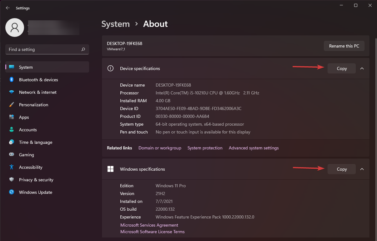 copiar especificações do pc windows 11