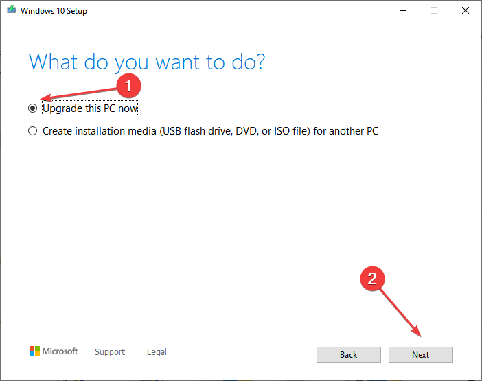 mettre à niveau ce PC pour télécharger l'outil de rafraîchissement de Windows