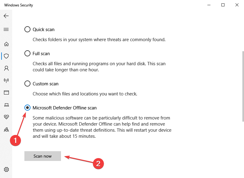 Microsoft Defender Offline Scan