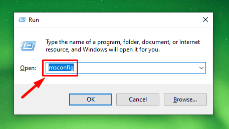 Tapez msconfig
