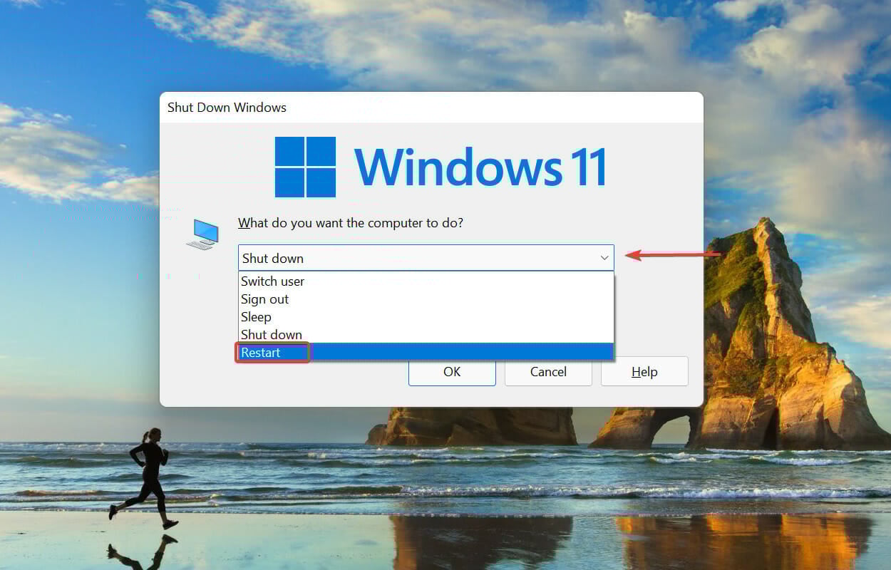 PC neu starten, um den Fehler "Kann nicht mit diesem Netzwerk verbinden" in Windows 11 zu beheben