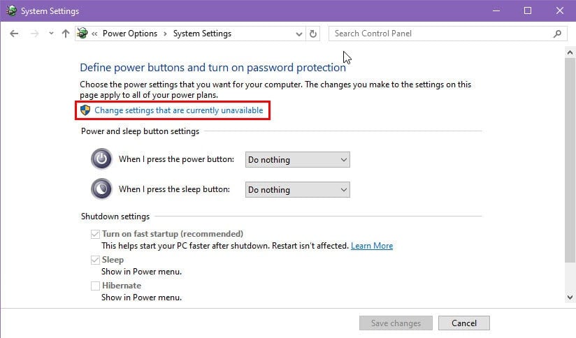 Change settings