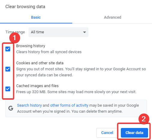clear cache chrome