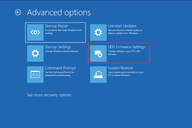 uefi firmware settings