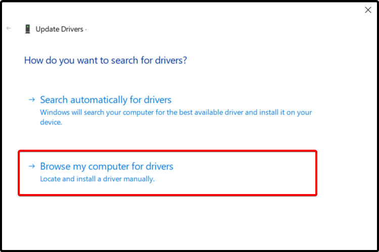 browse computer for dirvers