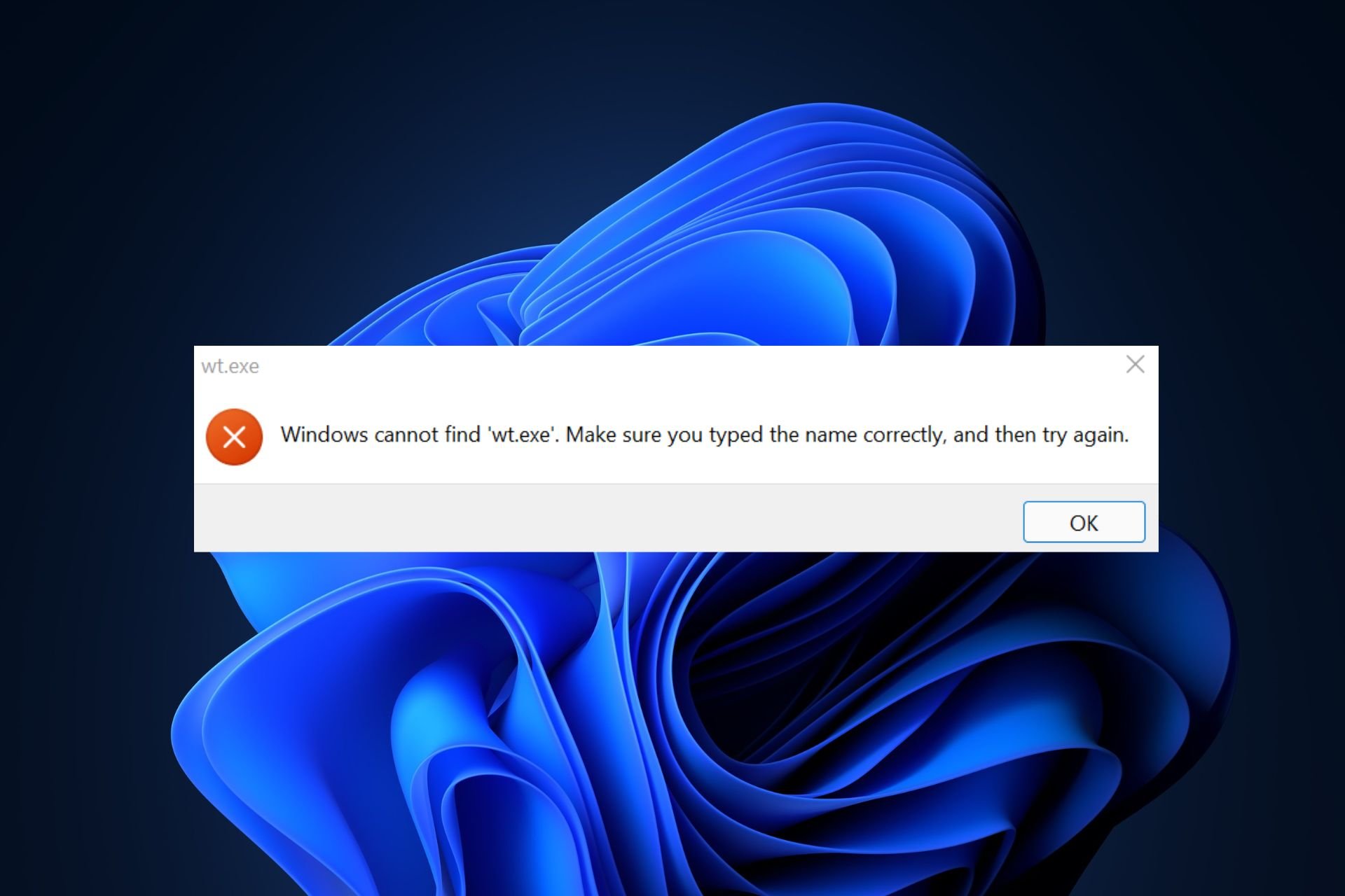 Windows não consegue encontrar wt exe
