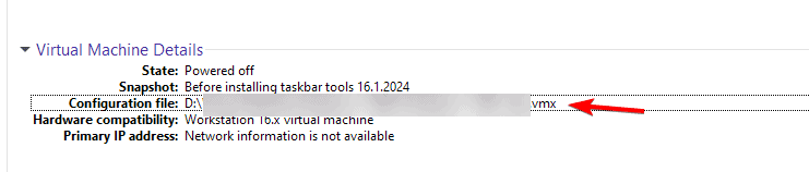 virtual machine details