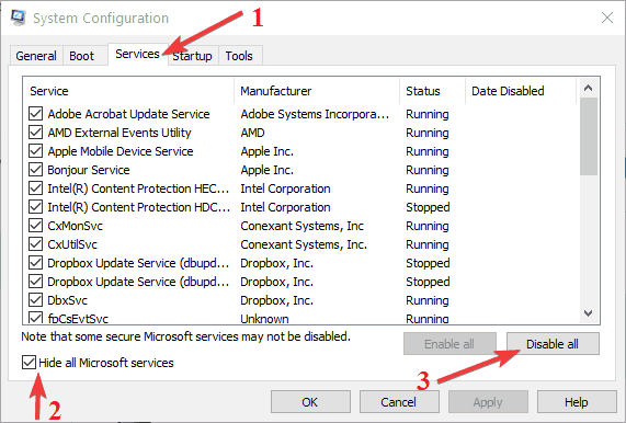 arranque limpio windows 10