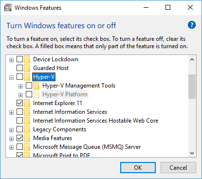Kann Hyper-V in Windows 10 nicht aktivieren