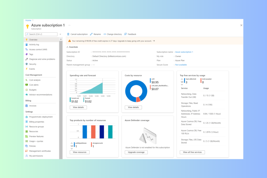 Статистика Microsoft Azure