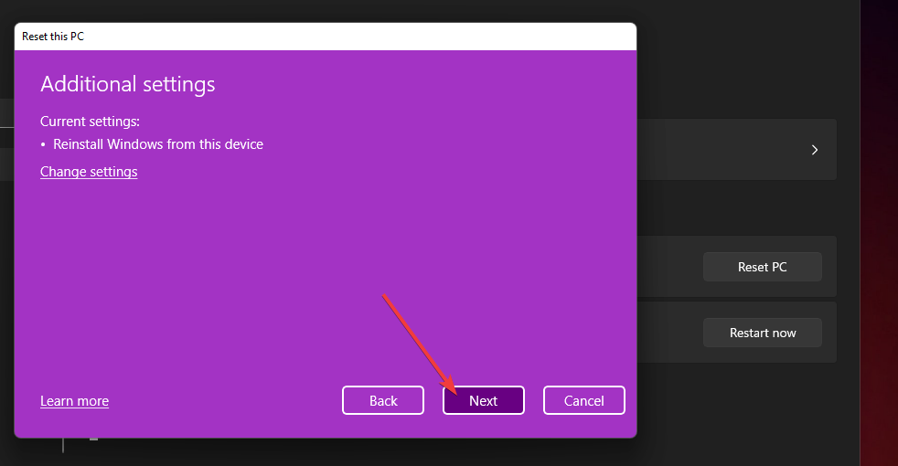 The Next option windows 11 keeps freezing