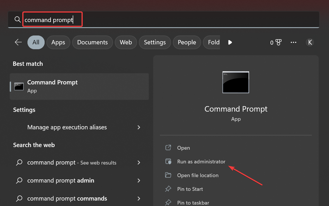 command prompt run as administrator search