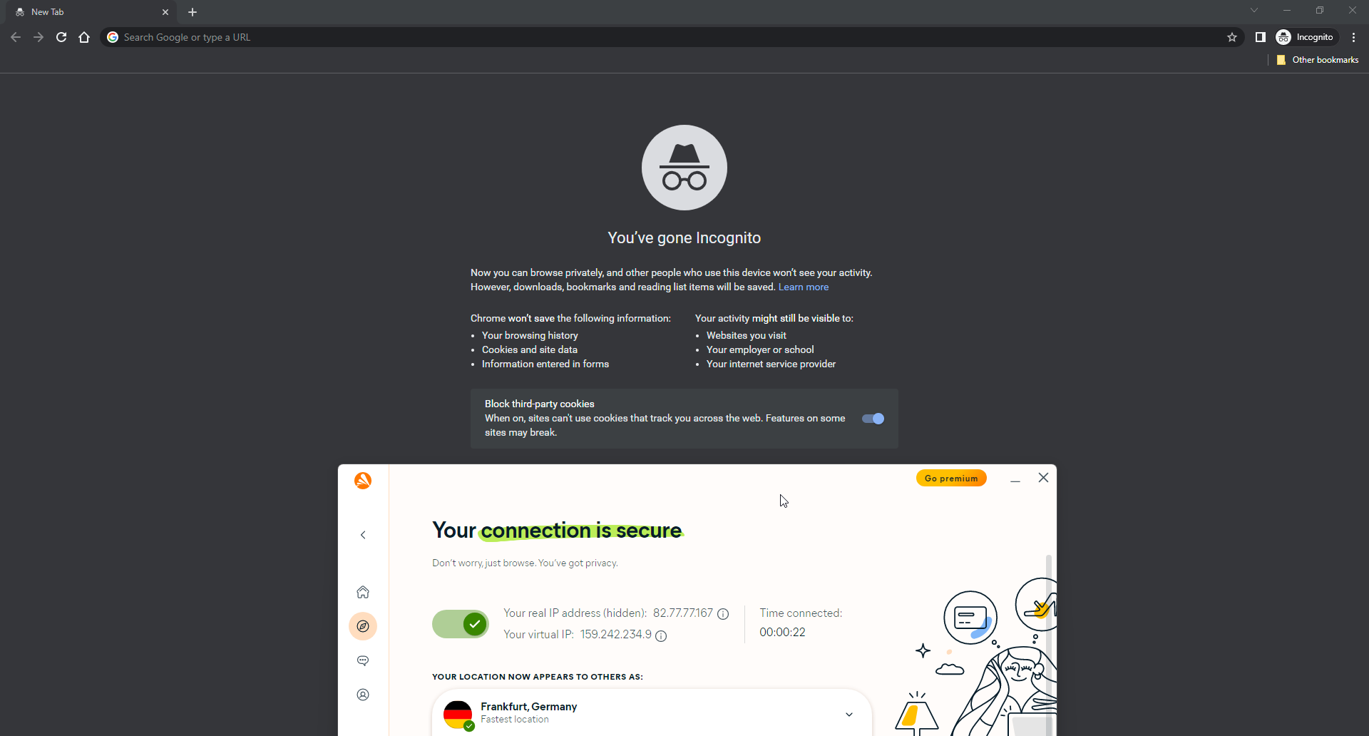 Navegación privada con una VPN.