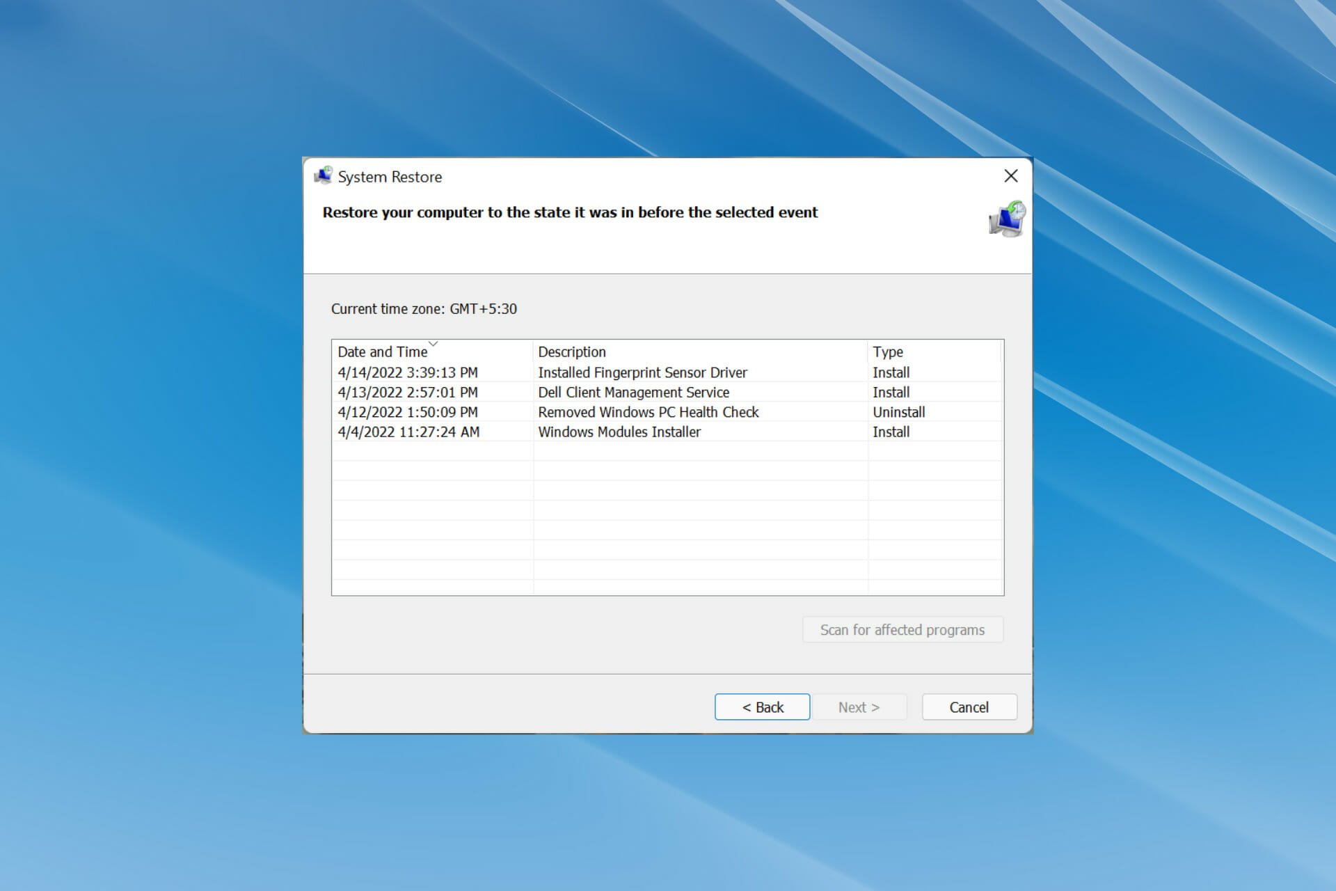 Fehlerbehebung Systemwiederherstellung dauert lange in Windows 11