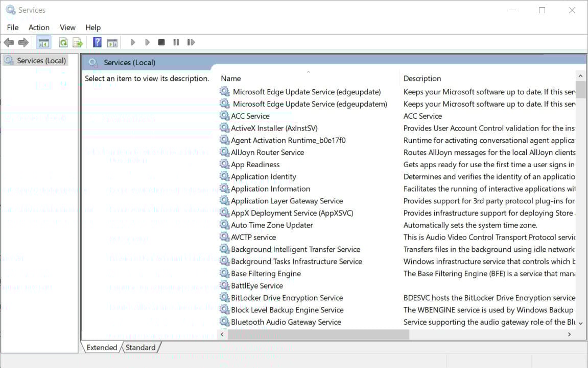Services window generic audio driver problem