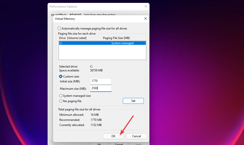 OK button windows 11 keeps freezing