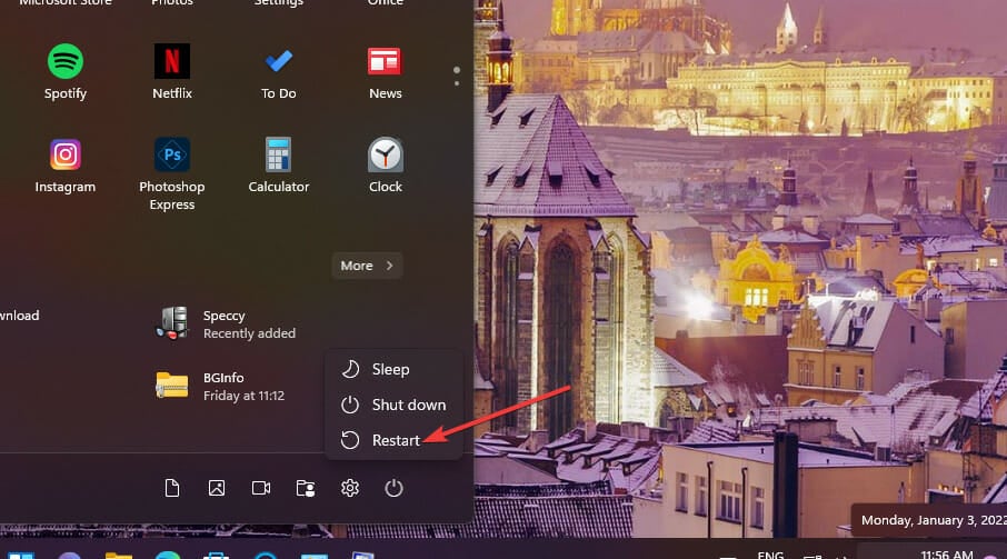 Restart option windows 11 keeps freezing
