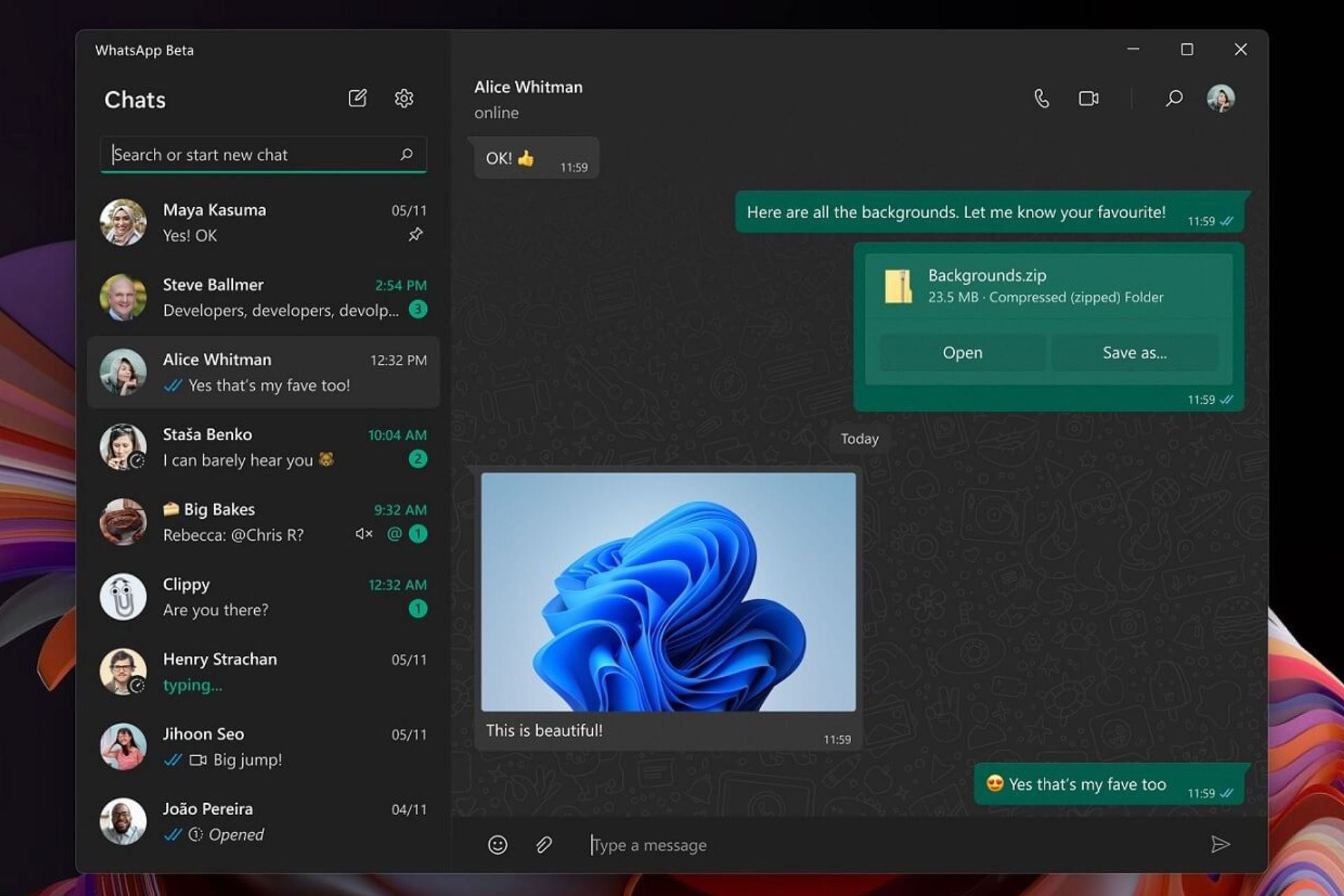WhatsAppデスクトップアプリがWindows 11で画面共有を開始