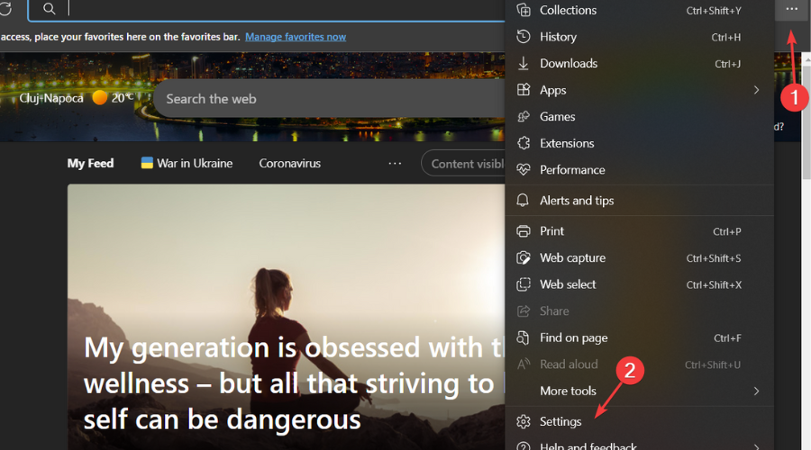 paramètres edge