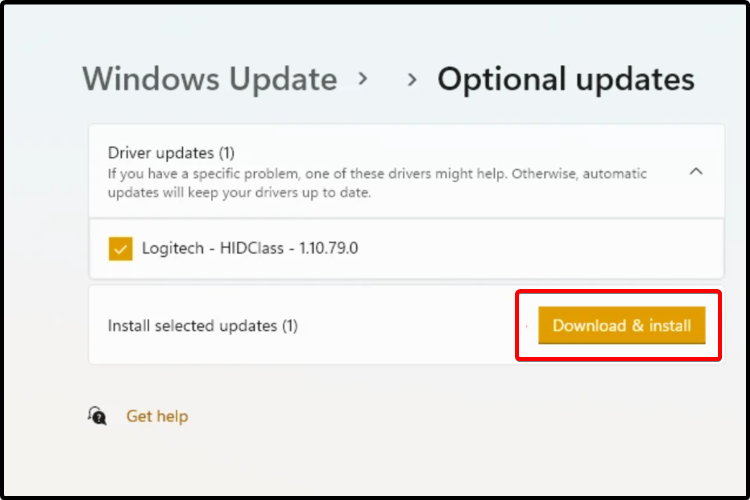 install updates control panel