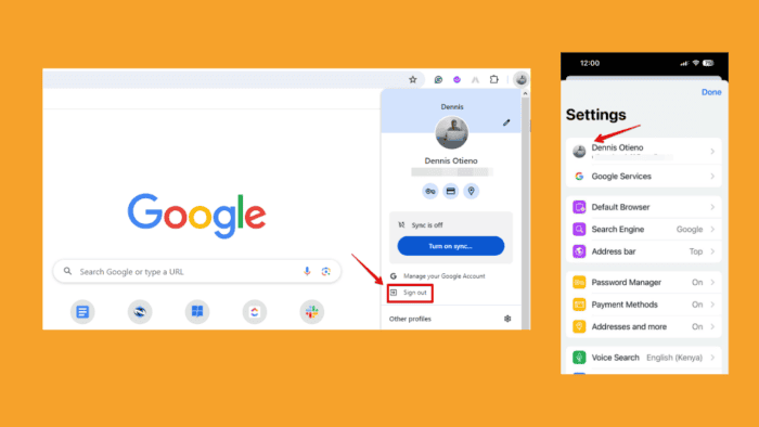 Как выйти из учетной записи Google в Chrome
