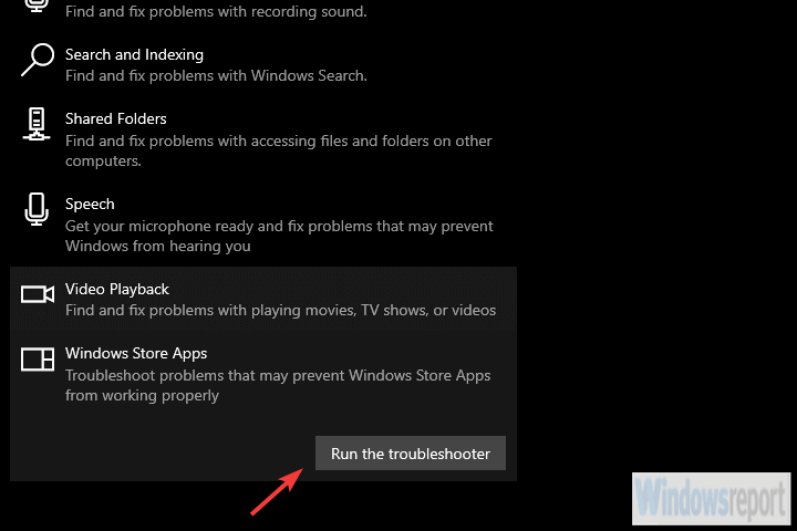 executar a ferramenta de solução de problemas de aplicativos da windows store