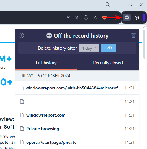off the record history open