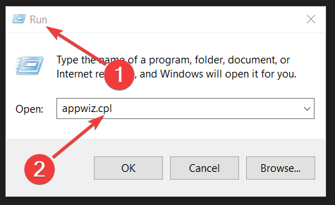 Open appwiz cpl to fix the 0x00000016, 0x00000017 errors