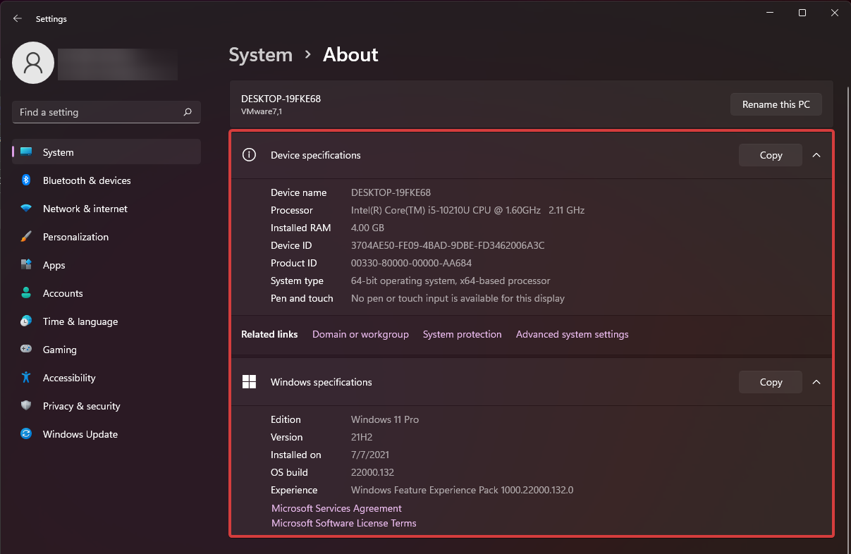 verifique especificações do pc windows 11