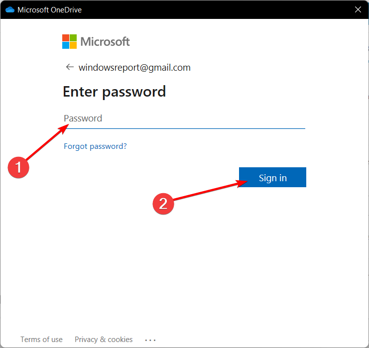 pass-sign-in onedrive red x
