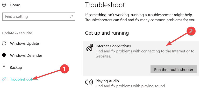インターネット接続のトラブルシューティング