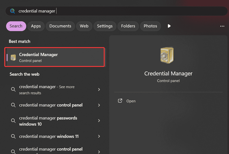 windows credential manager