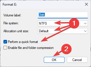 Formatieren - ERROR_CORRUPT_LOG_CORRUPTED