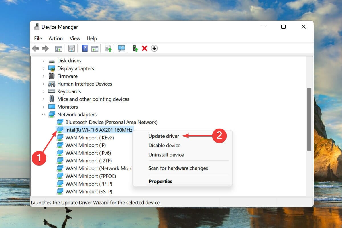 WLAN-Treiber aktualisieren, um den Fehler "Kann nicht mit diesem Netzwerk verbinden" in Windows 11 zu beheben