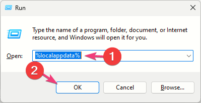 diálogo de ejecución localappdata