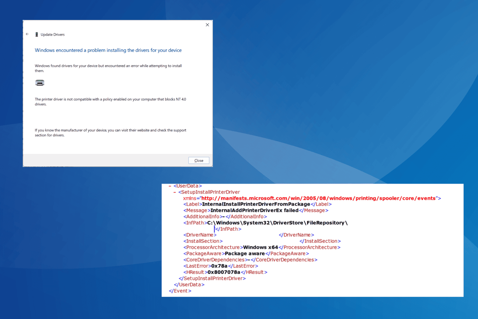 consertar ERROR_KM_DRIVER_BLOCKED
