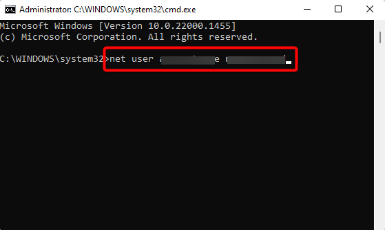change admin account password