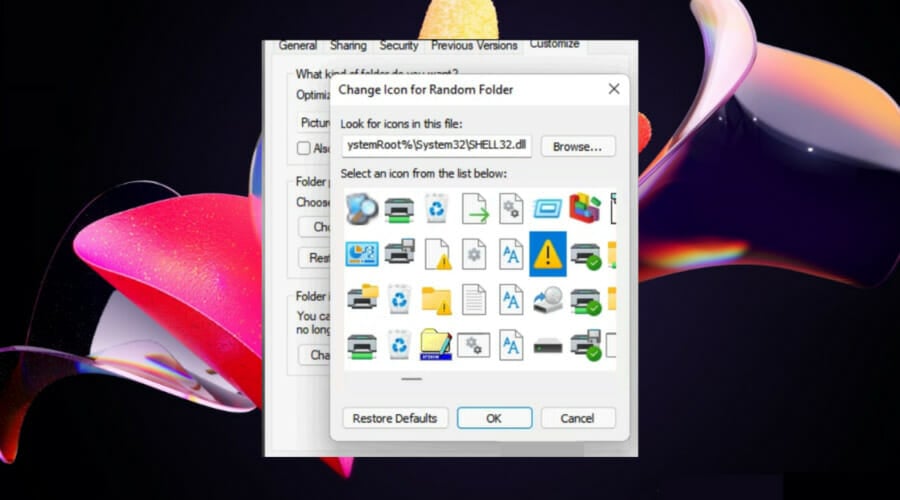 click on icon
