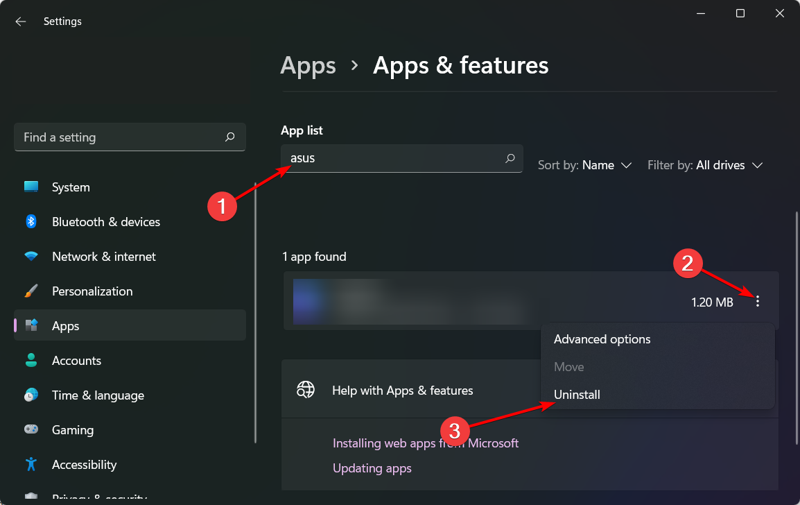 uninstall-asus mouse loading icon won't go away