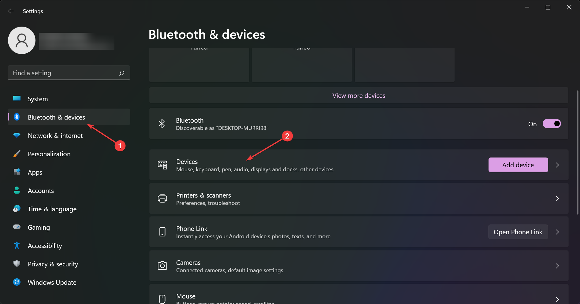 clic en Bluetooth