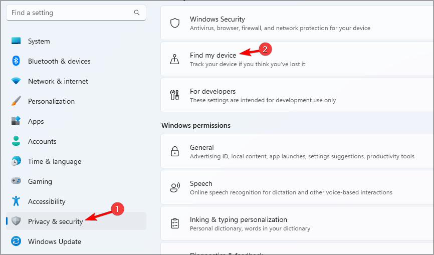 encontrar mi dispositivo de seguridad de windows 11
