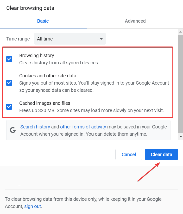 limpar dados para corrigir site que não mostra jpg