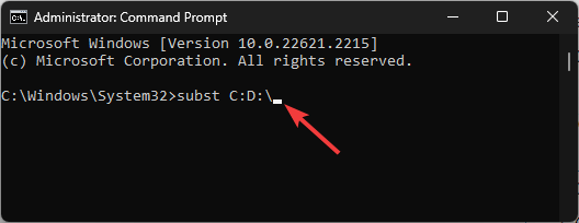 cmd_substitute C to D