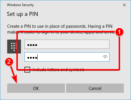 Windows 10 aggiungi PIN non funzionante
