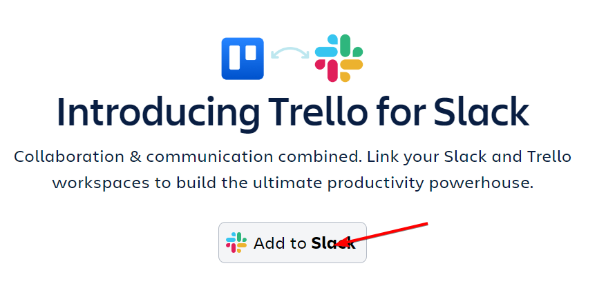 aggiungi slack slack a trello